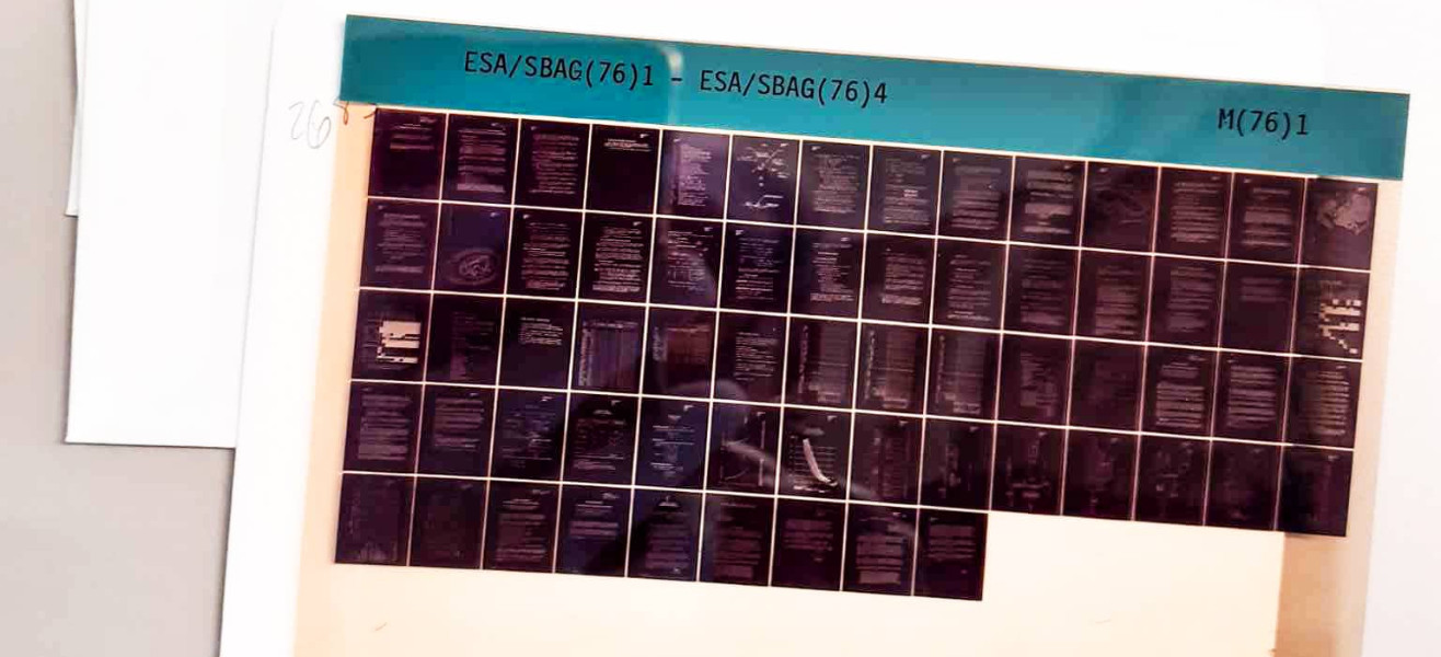 Microfiches in the ECSR collections © ESA